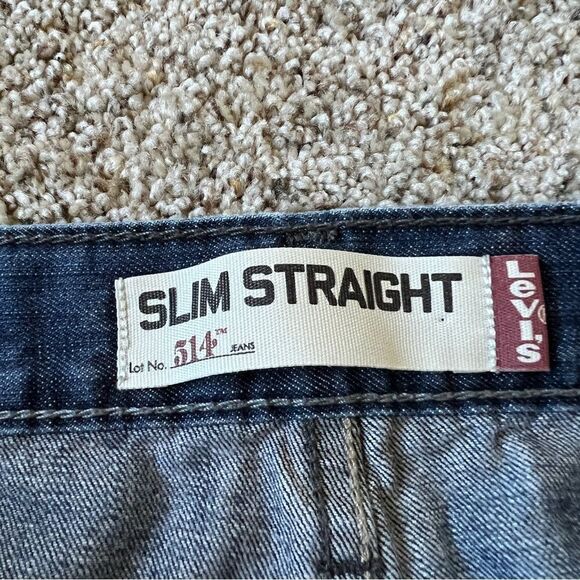 Levi’s 514 Men’s Medium Wash Ripped Slim Straight Jeans Size 33/32 - Picture 3 of 8